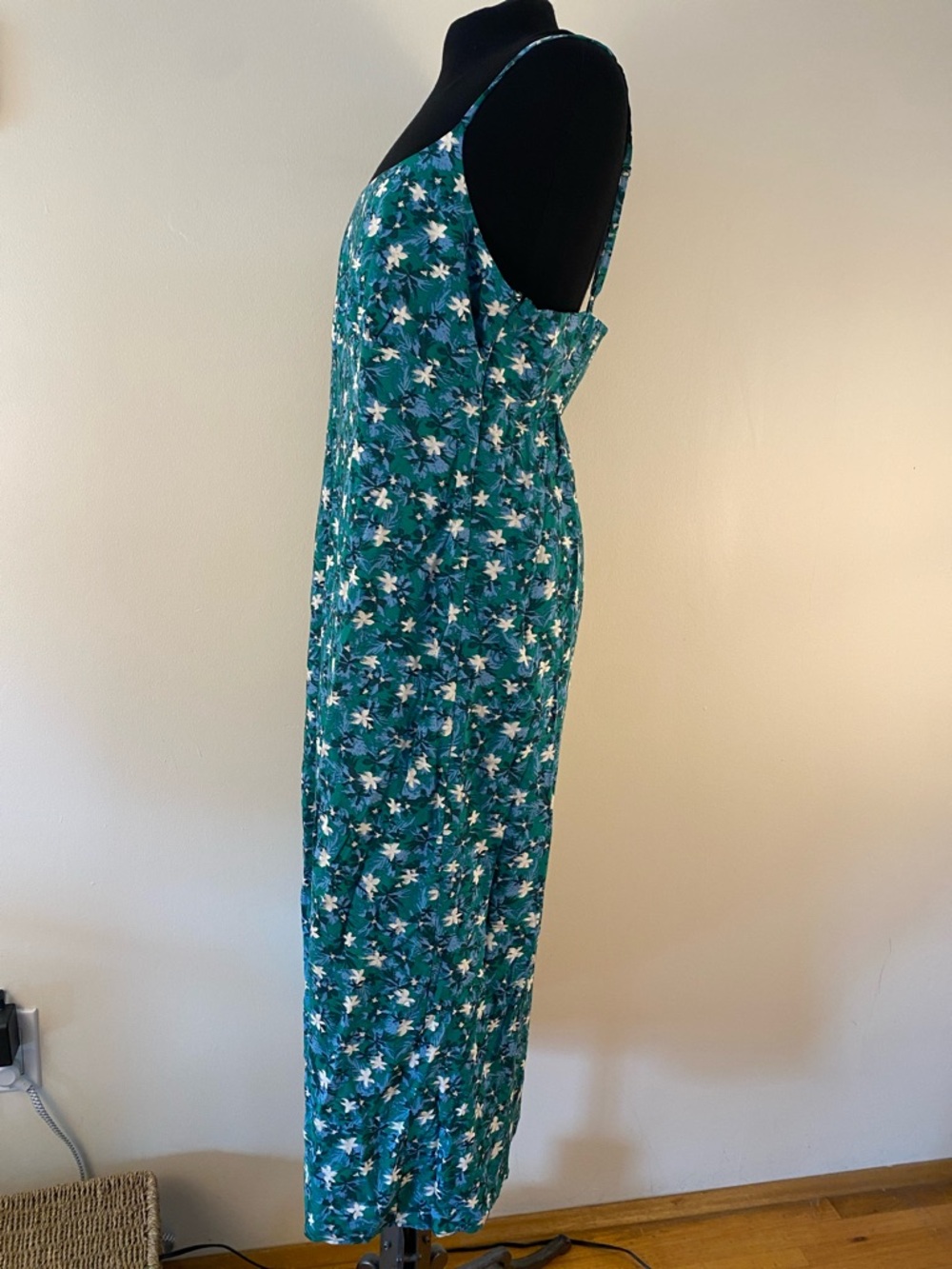 Green Floral A-Line Maxi Skirt - Picture 2 of 14